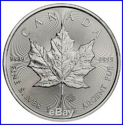 Roll of 25 2016 Canada 1 oz Silver Maple Leaf $5 GEM BU Coins SKU37997