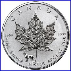 Roll of 25 2018 Canada 1 oz Silver Maple Leaf Dog Privy Rev Proof $5 SKU52823