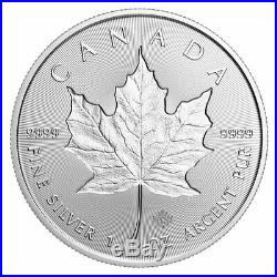 Roll of 25 2019 Canada 1 oz Silver Maple Leaf Incuse $5 GEM BU SKU57181