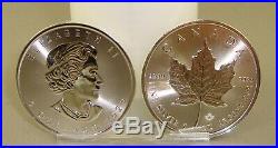 Roll of (25) 2020 1 oz Canadian Silver Maple Leaf Bullion Coins Gem Uncirculated