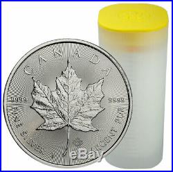 Roll of 25 2020 Canada 1 oz Silver Maple Leaf $5 Coins GEM BU PRESALE SKU59993