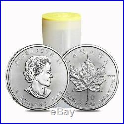 Roll of 25 Canadian Silver Maple Leaf 1 oz. Coins 2019 Year 25 ounces Silver