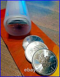 Roll of 25 coins 2020 Canada Silver Maple Leaf Coins Brilliant Uncirculated