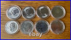 Royal Canadian mint. Set of 8 mixed date $5 Maple blemishes. Bullion only