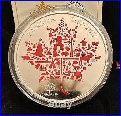 Scarce 2017 RCM Canada Icons Red Maple 5 Oz 9999 Silver Coin With Case & COA
