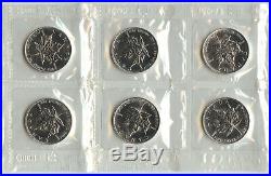Sheet of 1999 Canada $5 Maple Leaf. 9999 Silver 1 oz Bullion 10 Coin lot AZ887