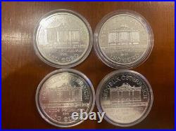 Silver. 9999 AUSTRIAN PHILHARMONIC 2011x2, 2015 2018 1oz Coins Lot Of 4