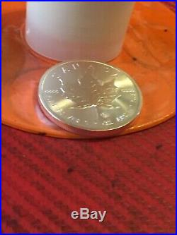 TUBE of 25 x 2014 Canadian Maple Leaf 1 oz Silver Bullion Coin Brand new Uncirc