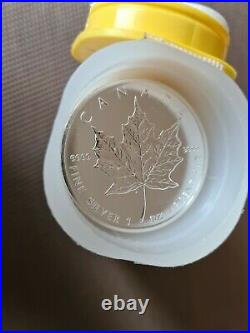 Tube of 2011 25 x 1 oz Silver Maple Leaf Coins 9999 Fine Bullion